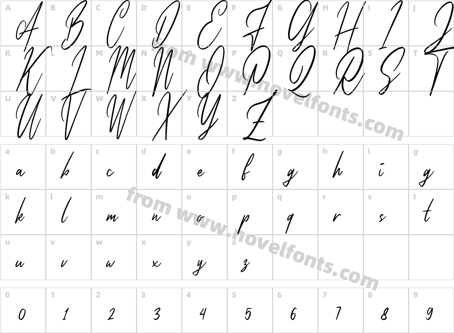 CilladiaSignatureDEMO-RegularCharacter Map