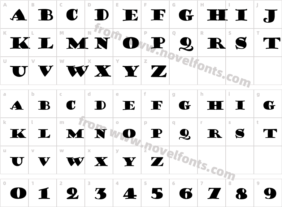 FZ JAZZY 38Character Map