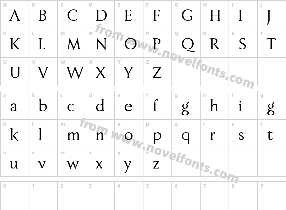 Faber Serif Reduced 55 NormalCharacter Map