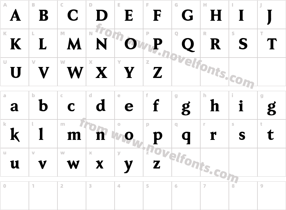 Faber Serif Reduced 85 SchwerCharacter Map