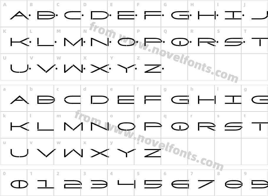 Factor BoldCharacter Map