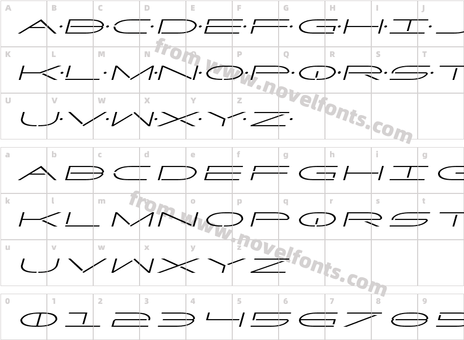 Factor Expanded ItalicCharacter Map