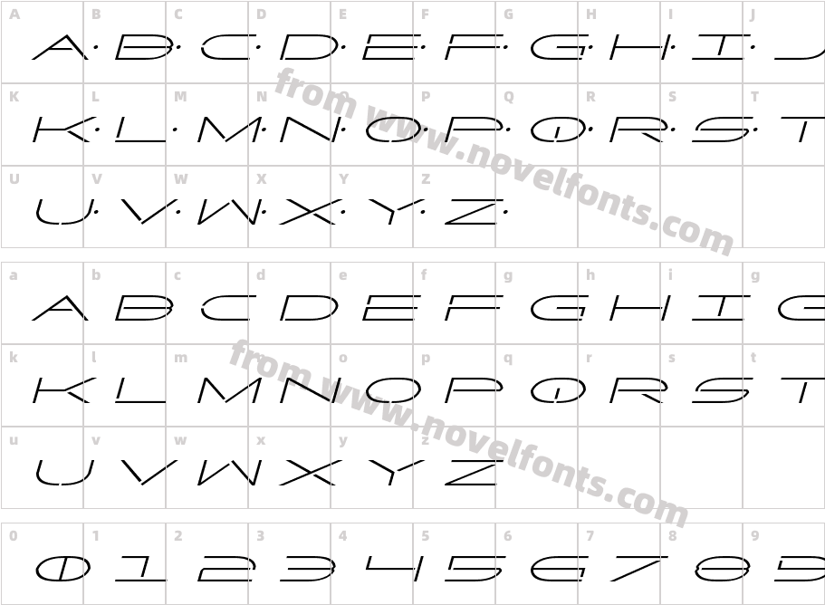 Factor ItalicCharacter Map