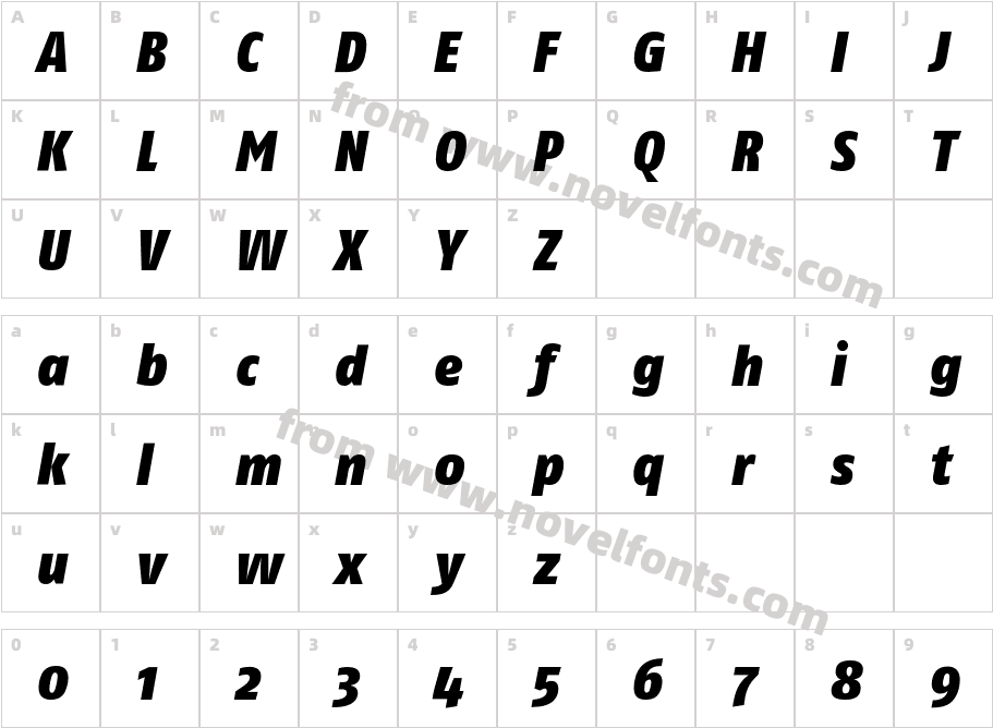 FagoCo-BlackItalicCharacter Map