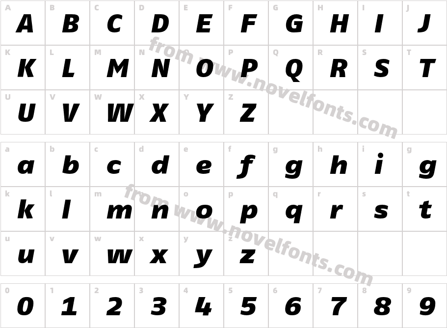 FagoExTf-BlackItalicCharacter Map