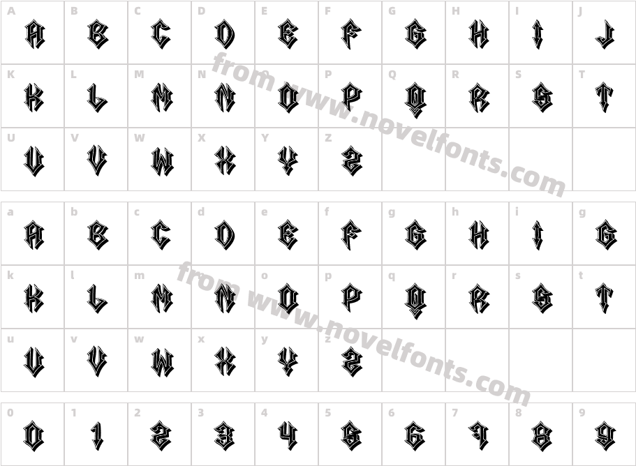 Fahida RegularCharacter Map