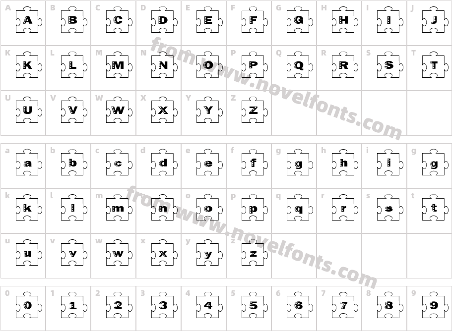 Failed Font 2   JigsawCharacter Map