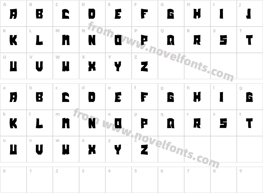 Faint Book RegularCharacter Map