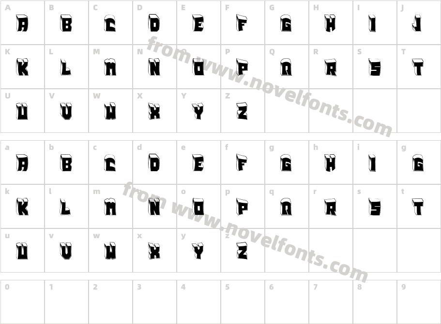 Faint RegularCharacter Map