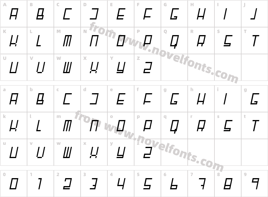 Fair 'N' Square ItalicCharacter Map