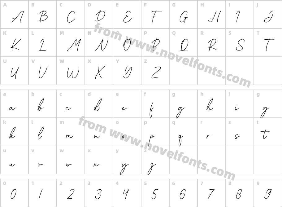 CinthyaRegularCharacter Map