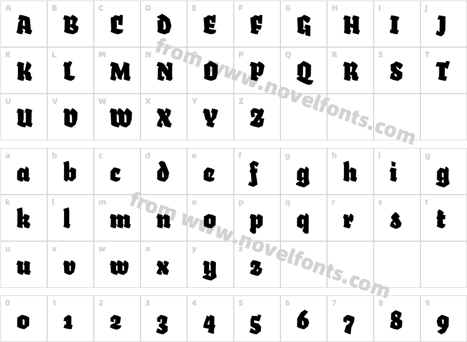 Fakir-BlackItalicCharacter Map