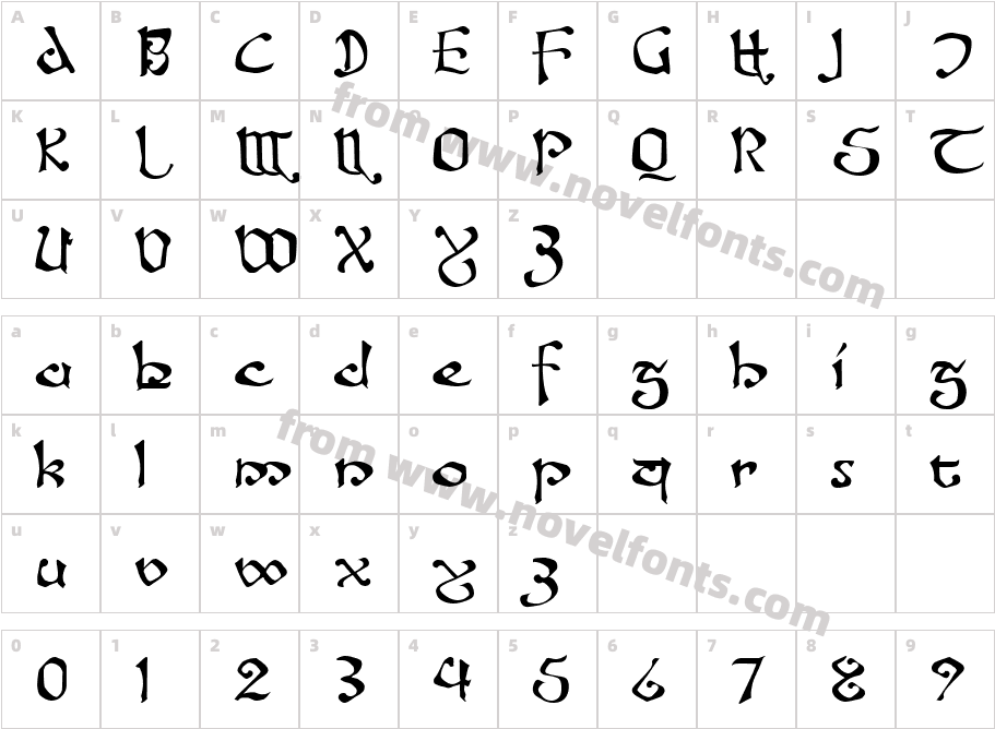 Fanjofey AH RegularCharacter Map