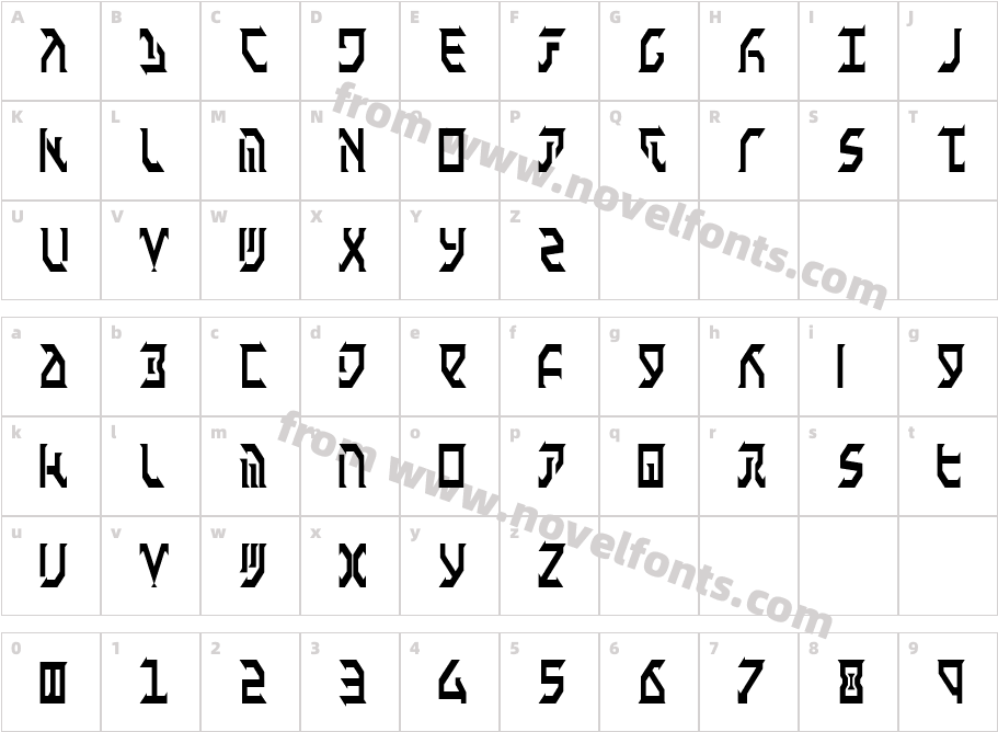 Fantazian CondensedCharacter Map