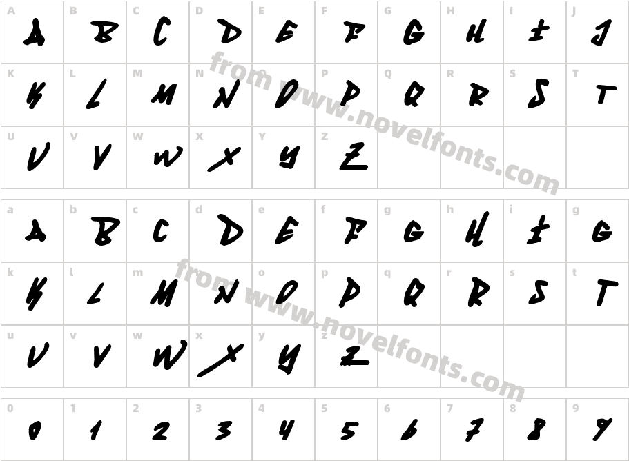 Fantom Bold ItalicCharacter Map