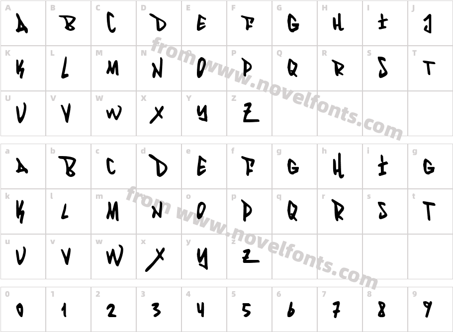 Fantom CondensedCharacter Map