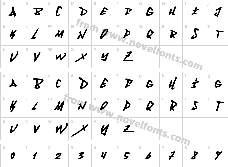 Fantom ItalicCharacter Map