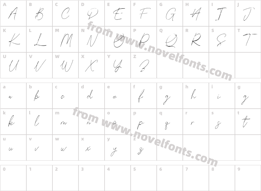 Farloxy Free RegularCharacter Map