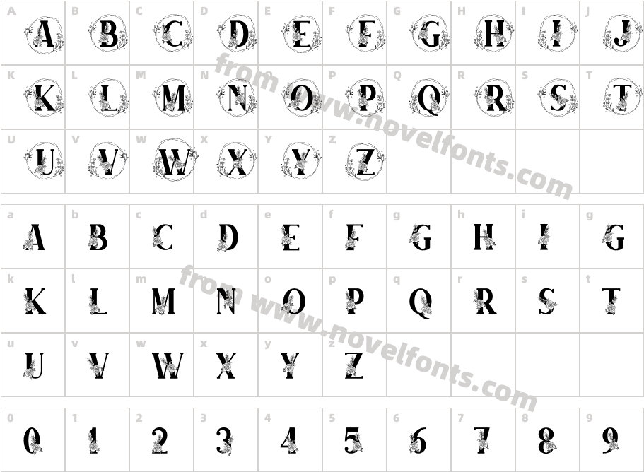 Farmhouse MonogramCharacter Map