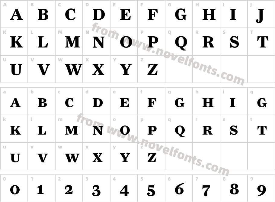 FarnhamText-BoldSCCharacter Map