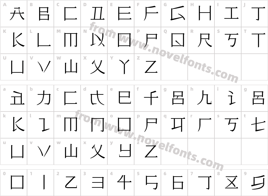 Faux HanaminCharacter Map