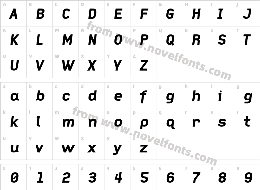 FauxCRA-BoldItalicCharacter Map