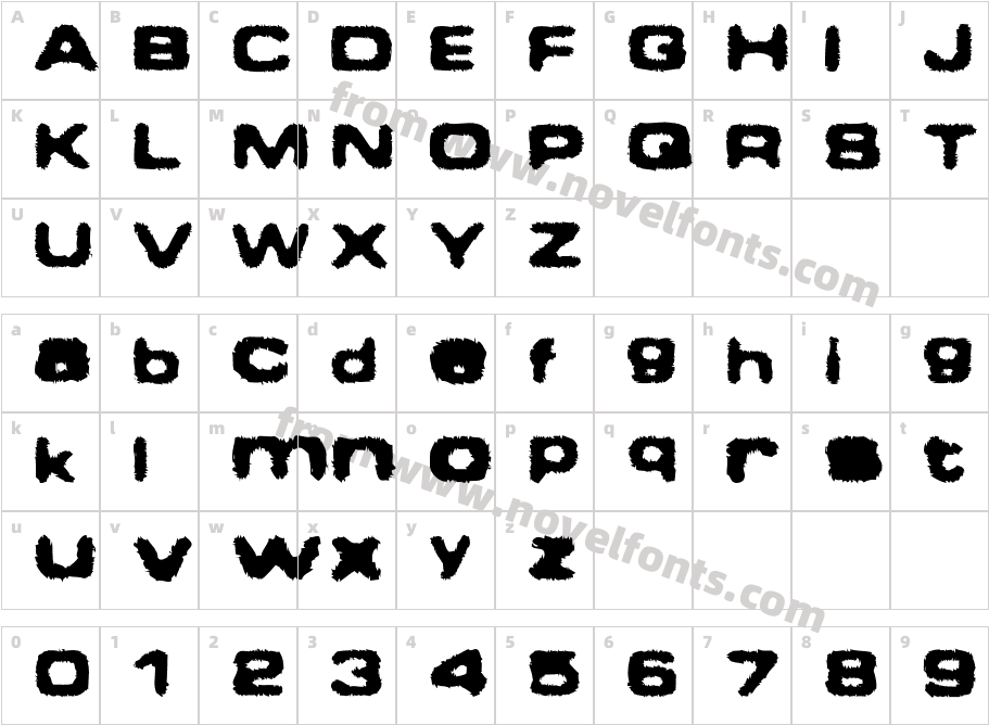 Faxer-BoldExtendedCharacter Map