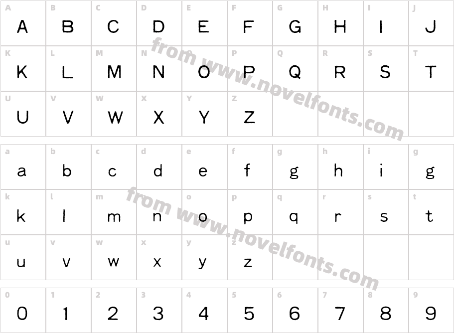 FaxfontFineCharacter Map