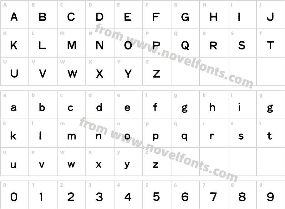 FaxfontStandardCharacter Map