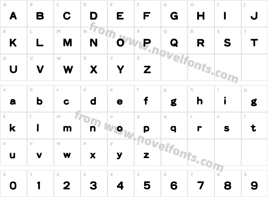 FaxfontToneCharacter Map