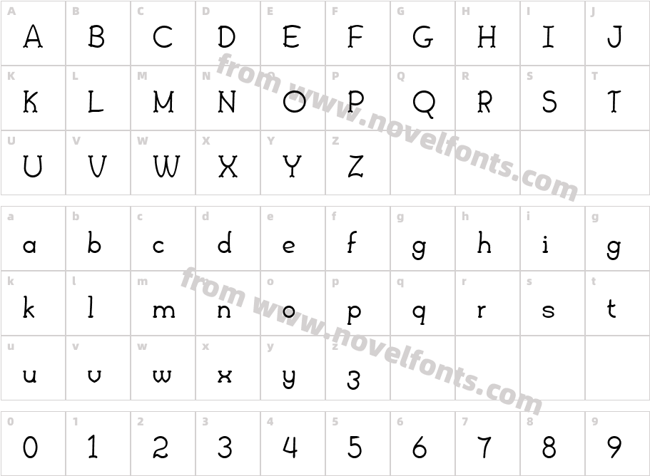 Febdrei BoldCharacter Map