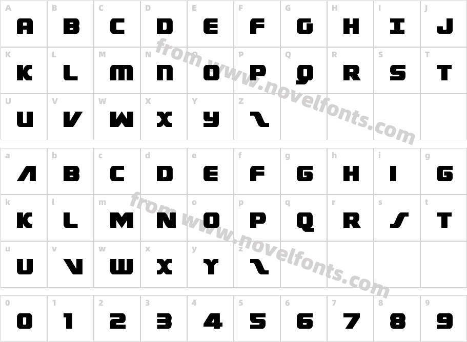 Federal Escort CondensedCharacter Map