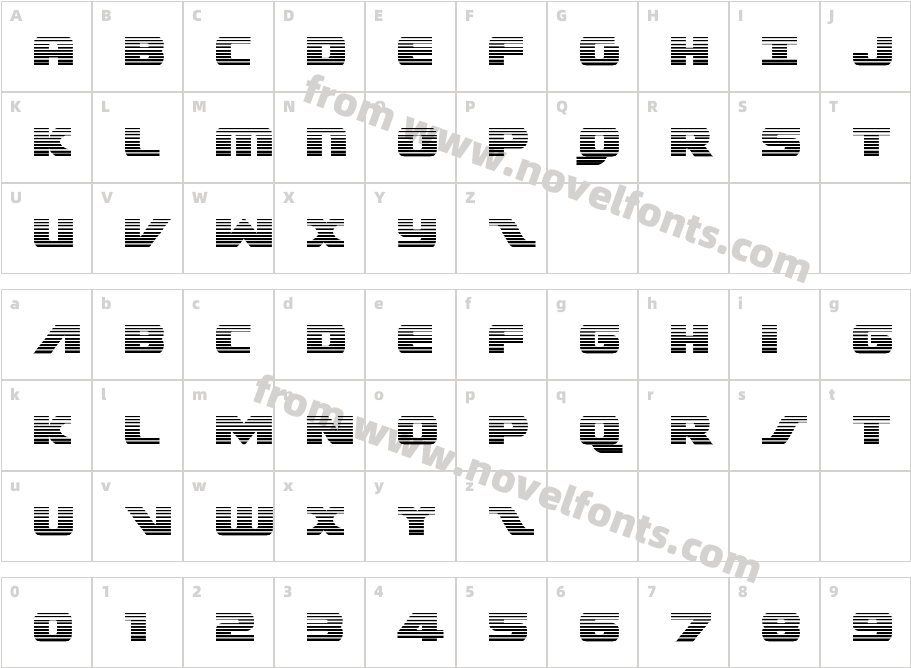 Federal Escort ScanlinesCharacter Map