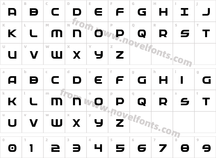 Federal Service BoldCharacter Map