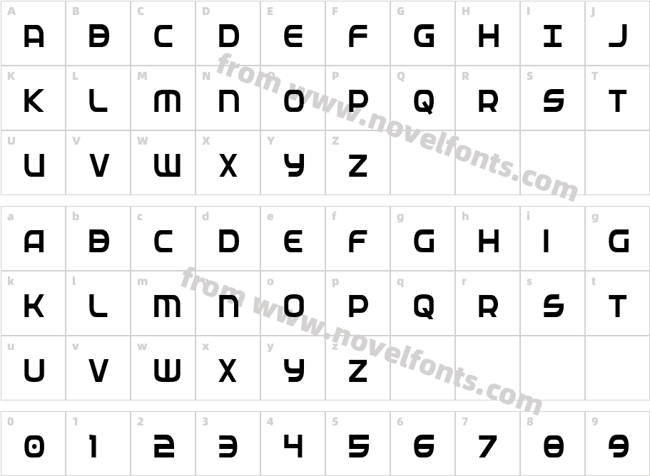 Federal Service CondensedCharacter Map