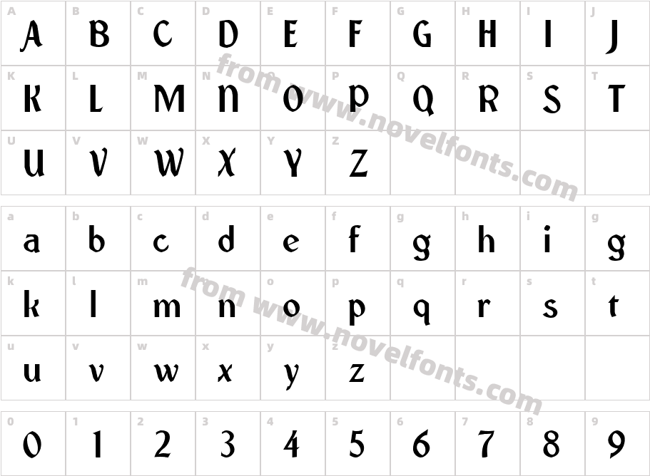 Federhozen BoldCharacter Map