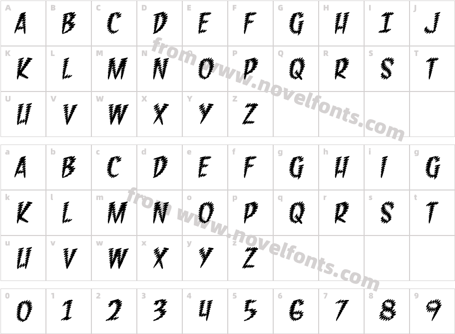 Feedback BB ItalicCharacter Map