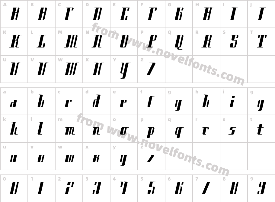 City BoldCharacter Map