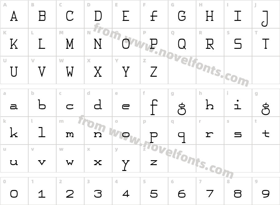 FeggoliteMono BoldCharacter Map