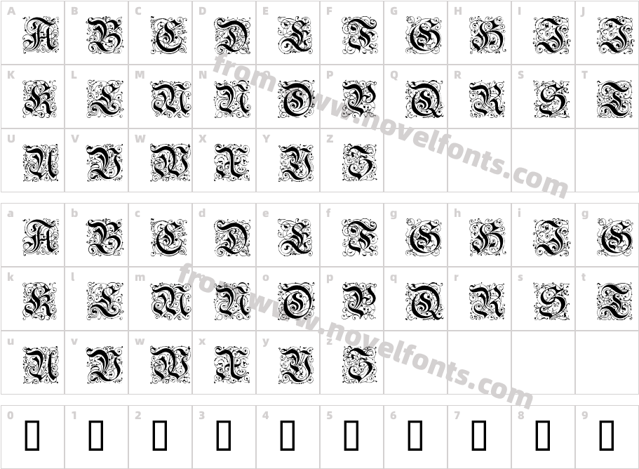Feinsliebchen Barock RegularCharacter Map