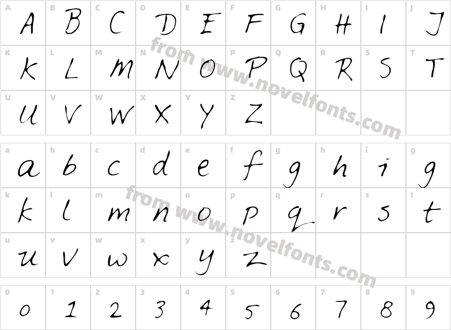 FeltpenCharacter Map