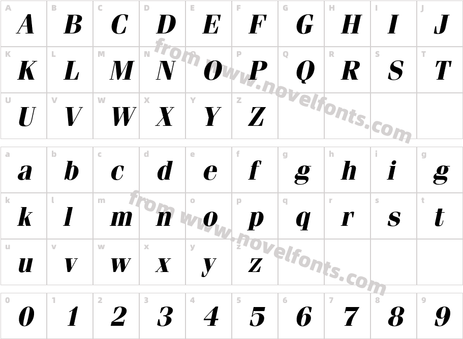 Fenice-BoldObliqueCharacter Map