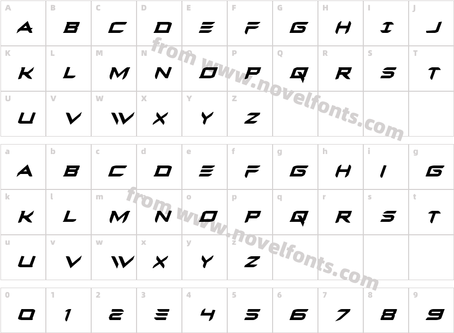 Ferret Face Bold ItalicCharacter Map