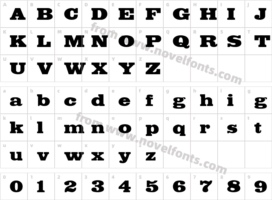 FetteEgyptienneCharacter Map