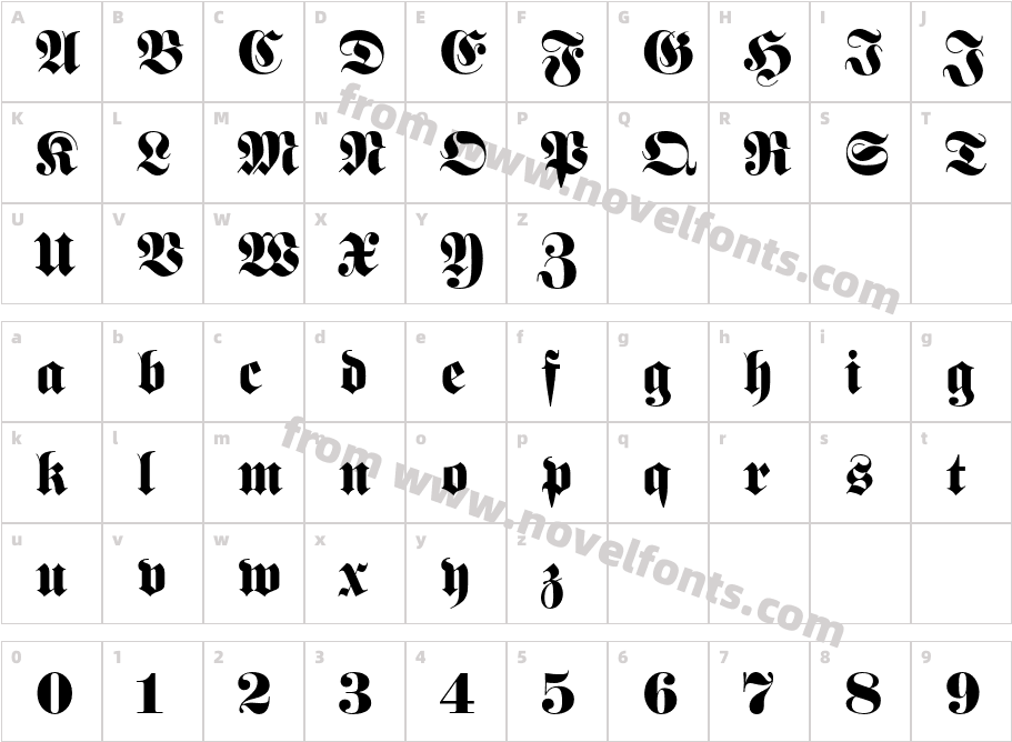 FetteFrakturLTStdCharacter Map