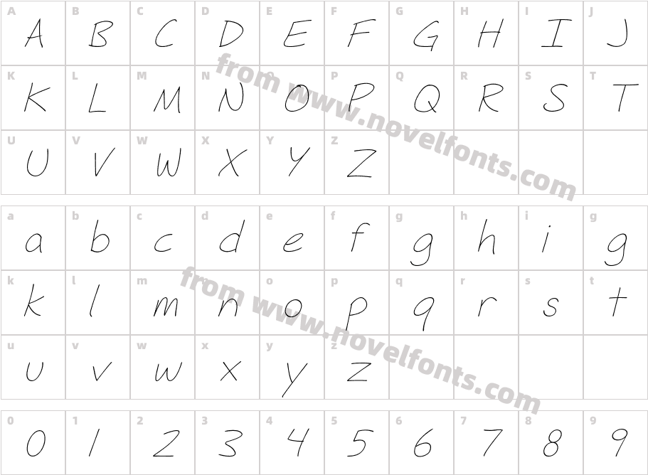 Fh_Hyperbole-LightItalicCharacter Map