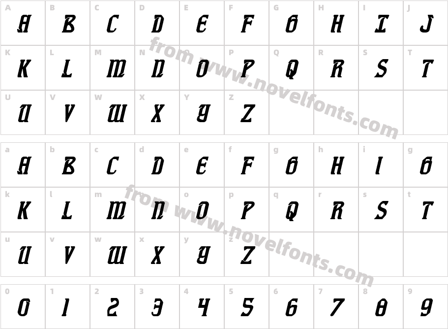 Fiddler's Cove Bold ItalicCharacter Map