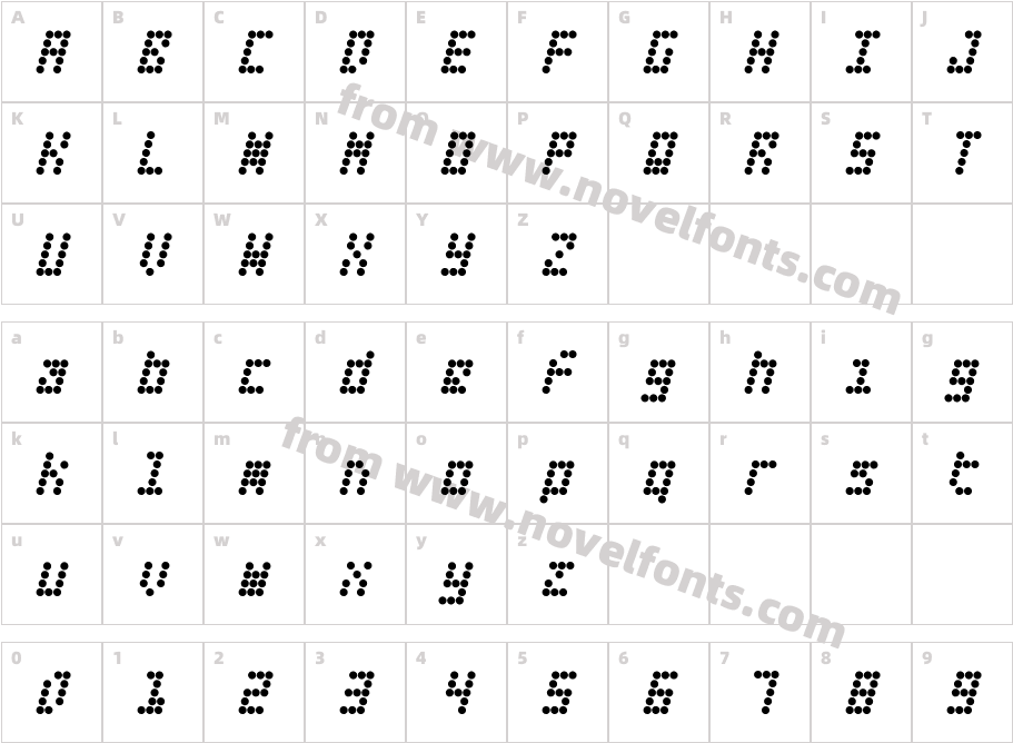 Fifteen Okay SlantedCharacter Map