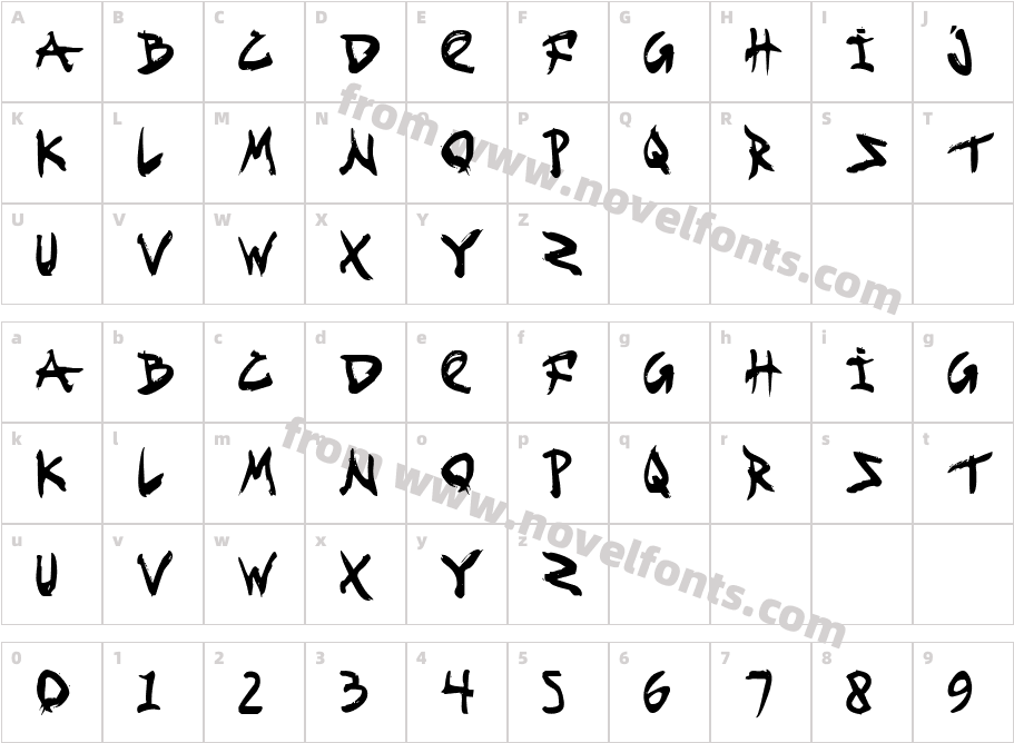 Fight Kid CondensedCharacter Map