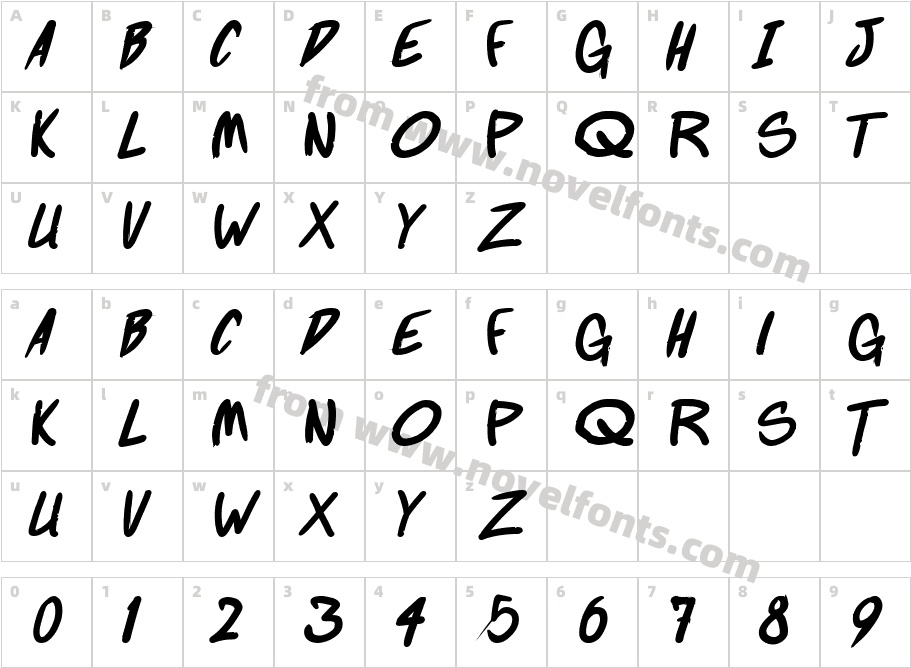 Fighting wordz Bold ItalicCharacter Map